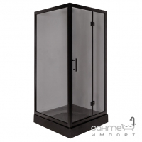 Квадратна душова кабіна з піддоном Insana Chiara 90 скло графіт, профіль чорний
