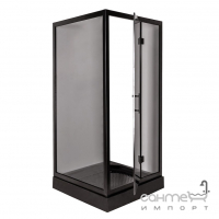 Квадратна душова кабіна з піддоном Insana Chiara 100 скло графіт, профіль чорний