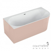 Кутова ванна Polimat Sola 00065 лівостороння, біла, зовні рожевий