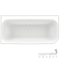 Пристінна ванна з литого каменю Balteco Como CL RAL 170 лівостороння, біла всередині/кольорова зовні