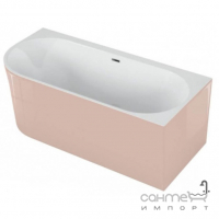 Кутова ванна Polimat Sola 00126 правостороння, біла, зовні рожевий
