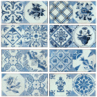 Клінкерна плитка декор Gres de Aragon Tabica Retro Azul 12x33