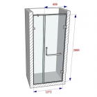 Душевая дверь в нишу Weston WD02/1272мм хром/прозрачное стекло