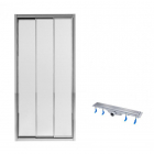 Душевая дверь в нишу Qtap Unifold CRM208.C4 + линейный трап Dry FB304-600