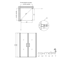 Квадратна душова кабіна Qtap Gemini GEMCRM1011SC6 профіль хром/прозоре скло