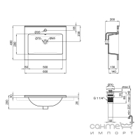 Раковина врезная Qtap Albatross E49 QT01119060E49W белая