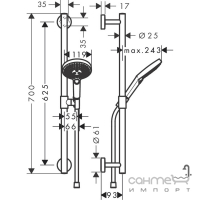 Душевой гарнитур Hansgrohe Raindance Select S 120 3jet EcoSmart 26321000 хром