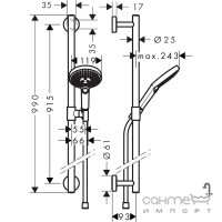 Душовий гарнітур Hansgrohe Raindance Select S 120 3jet 26323000 хром