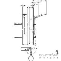 Душевой гарнитур Hansgrohe Raindance Select S 120 3jet 27646400 хром/белое стекло