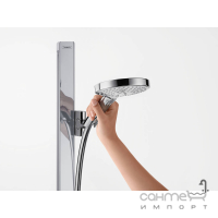 Душевой гарнитур Hansgrohe Raindance Select S 120 3jet EcoSmart 27647400 хром/белое стекло