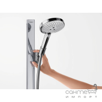 Душевой гарнитур Hansgrohe Raindance Select S 120 3jet EcoSmart 27647400 хром/белое стекло