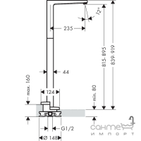 Підлоговий вилив для ванни Hansgrohe Metropol 32531000 хром