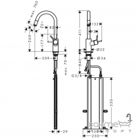 Смеситель для кухни с вытяжным изливом Hansgrohe Talis M52 Eco 73878000 хром