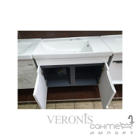 Підвісна тумба з раковиною та дзеркальна шафка Veronis Tempo 80 White-Antrachite VE-TTEMPOWA80