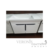 Подвесная тумба с раковиной и зеркальный шкафчик Veronis Tempo 80 White-Antrachite VE-TTEMPOWA80