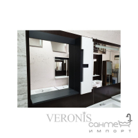 Підвісна тумба з раковиною та дзеркальна шафка Veronis Tempo 80 White-Antrachite VE-TTEMPOWA80