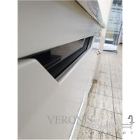 Тумба підлогова з раковиною та дзеркало з підсвічуванням Veronis Metawood 85 White VE-TMETAWOODWB85 білий глянець/чорний