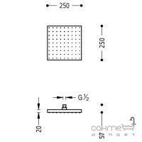 Верхній душ квадратний Tres 13413826 хром