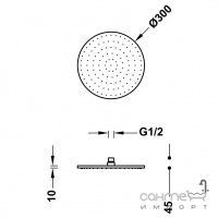 Верхний душ круглый Tres 13413730 хром