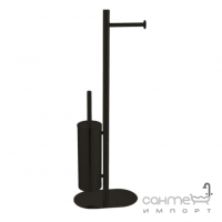 Напольная стойка с ершиком и держателем туалетной бумаги Devit Art 3565140B матовая черная