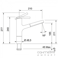 Змішувач для кухні з витяжним виливом Franke Frames FS TL PO 115.0370.472 хром