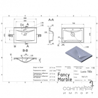 Мебельная раковина Fancy Marble Lucia 700x480 1307101 белый