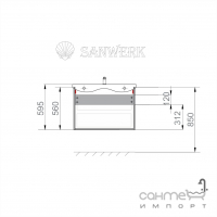 Тумба підвісна Sanwerk Alessa Air 80 см з умивальником Канте MV0000640, біла