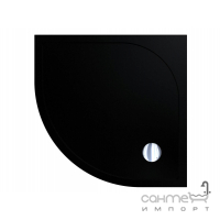 Полукруглый душевой поддон из литого мрамора Miraggio Madrid 900x900 Mirastone черный