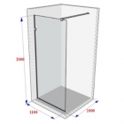 Душова кабіна Weston WPO 1100x1000x2000 хром polish/прозоре скло, захисне покриття з двох сторін
