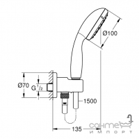 Душова система прихованого монтажу Grohe Bau Loop New UA2908100L хром