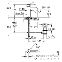 Змішувач для раковини з донним клапаном Grohe Essence new 23589GN1 холодний світанок матовий