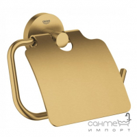 Держатель для туалетной бумаги с крышкой Grohe Essentials 40367GN1 матовое золото