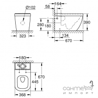 Напольная чаша безободкового унитаза Grohe Euro Ceramic 39338000 белая