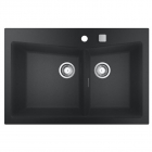 Гранітна кухонна мийка з двома чашами Grohe K700 31657AP0 чорний граніт