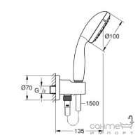 Душевая система скрытого монтажа Grohe Eurosmart New Tempesta 250 UA26416SC3 хром