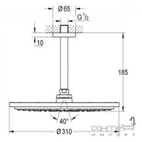 Верхний душ с потолочным кронштейном Grohe Rainshower Cosmopolitan 26067GN0 матовое золото