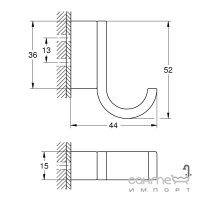 Крючок Grohe Selection 41039GN0 матовое золото