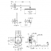 Душевая система скрытого монтажа Grohe Eurocube Rainshower Mono 310 Cube 25238000 хром