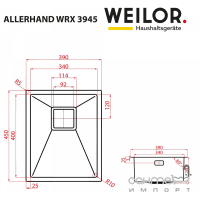 Кухонная мойка Weilor Allerhand WRX 3945 нержавеющая сталь
