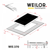 Индукционная варочная поверхность Weilor WIS 370 BLACK черная стеклокерамика