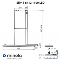 Кухонна витяжка Minola Slim T 6712 I 1100 LED нержавіюча сталь