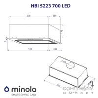 Встраиваемая кухонная вытяжка Minola HBI 5223 BL 700 LED черная