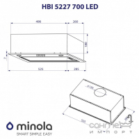 Встраиваемая кухонная вытяжка Minola HBI 5227 GR 700 LED серая