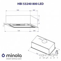 Встраиваемая кухонная вытяжка Minola HBI 53240 BL 800 LED черная