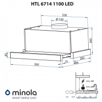 Телескопическая вытяжка Minola HTL 6714 I 1100 LED нержавеющая сталь