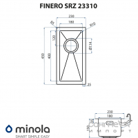 Вузька кухонна мийка з нержавіючої сталі Minola Finero SRZ 23310
