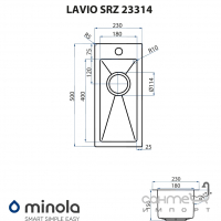 Вузька кухонна мийка з нержавіючої сталі Minola Lavio SRZ 23314
