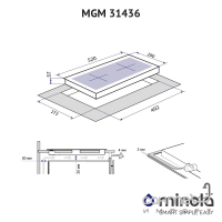 Компактна газова варильна поверхня Minola MGM 31436 BL чорна емаль