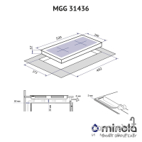 Компактна газова варильна поверхня Minola MGG 31436 WH біле скло