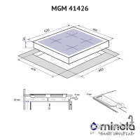 Газовая варочная поверхность Minola MGM 41426 BL черная эмаль